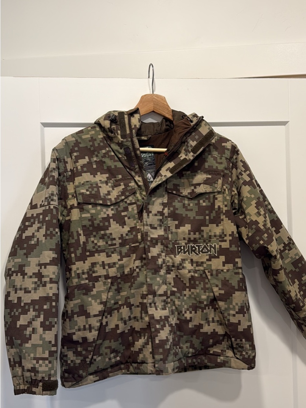 Burton Youth Camo Hooded Jacket - Green/Brown